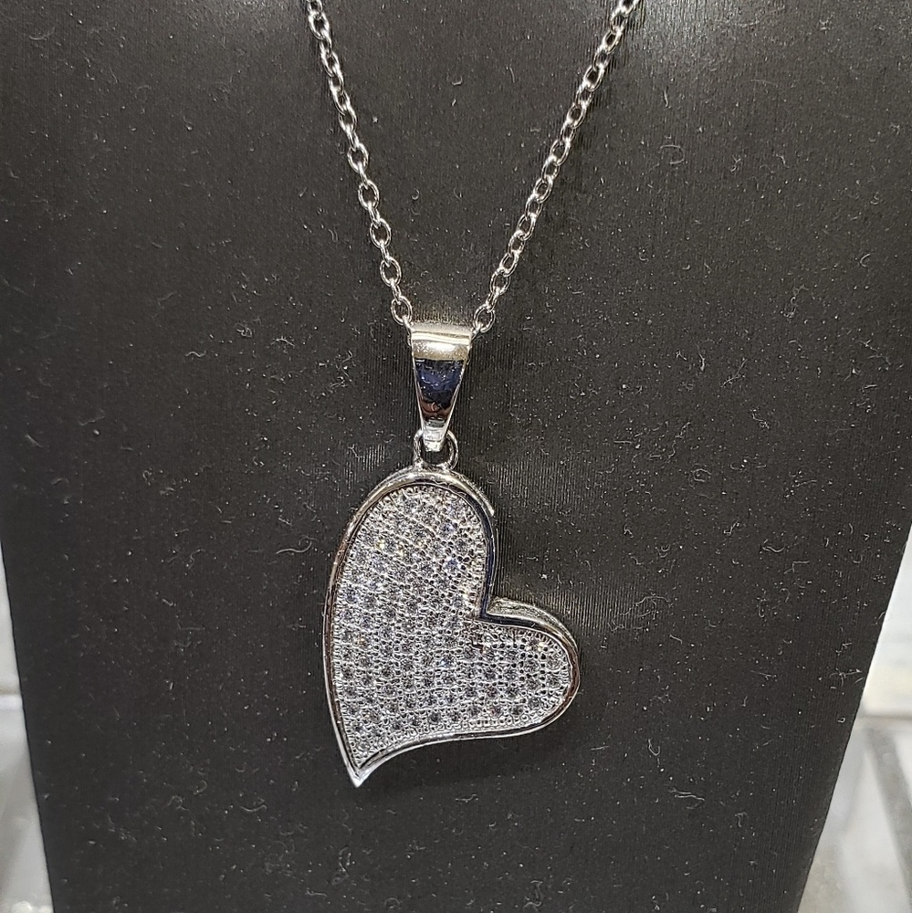 silver necklace, new